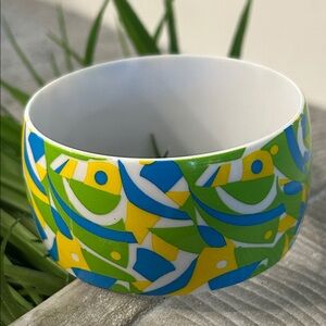Colorful Abstract bangle bracelet blue yellow green white